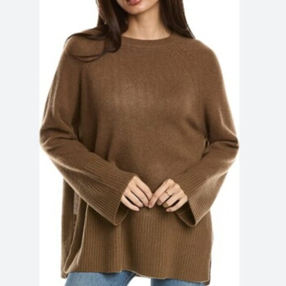 360 Cashmere 'Alani' Knit Sweater in Saddle Brown Size Small